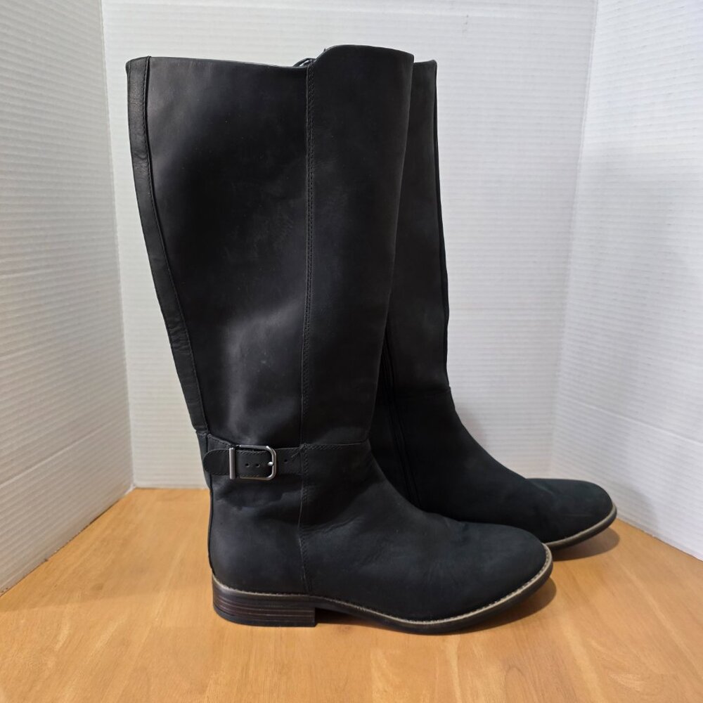 Clarks Collection Women's Ultimate Comfort Riding Boots Black Leather Size 11M - Picture 2 of 12
